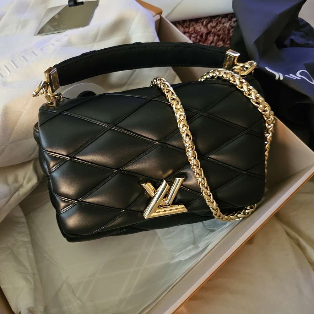 Louis Vuitton GO-14 Lambskin Malletage MM In Black. - Picture 13 of 16